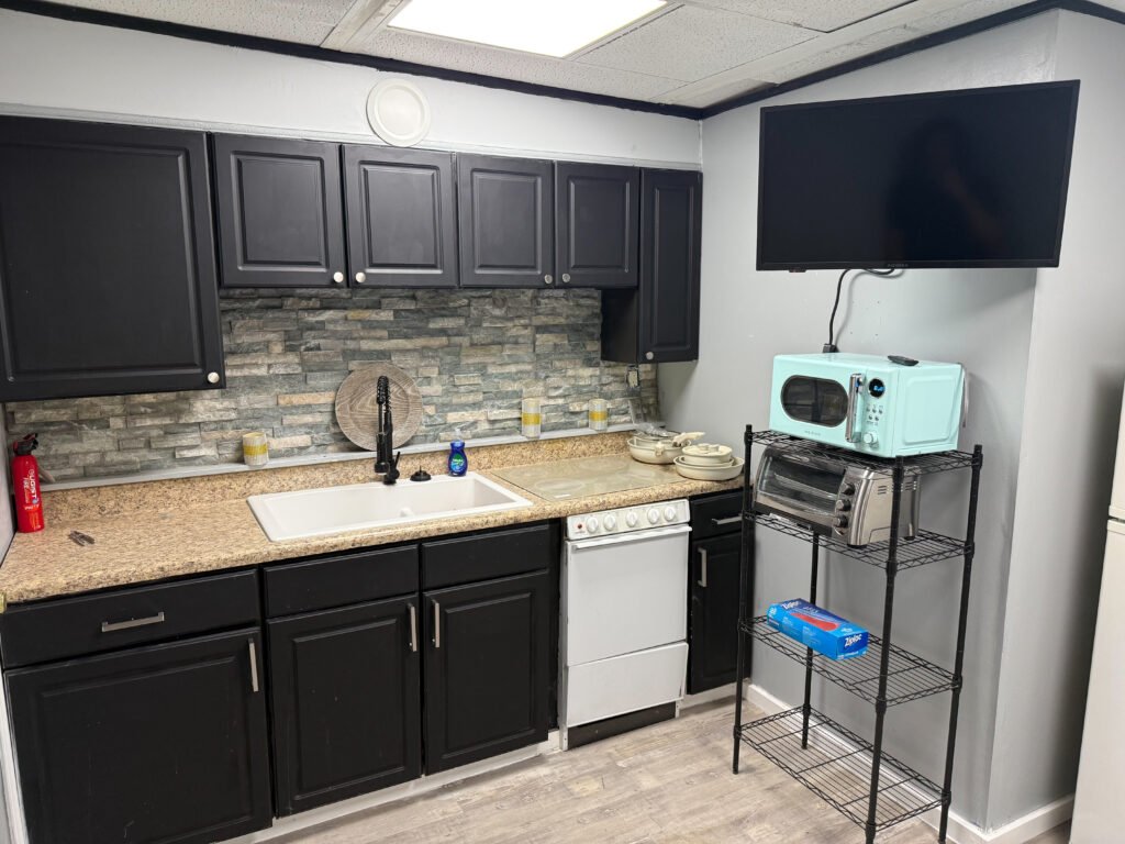 Kitchen detail inside Unit 3 at The Flight Deck Residences.